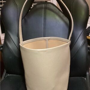 Elegant Cream Leather Tote Bag